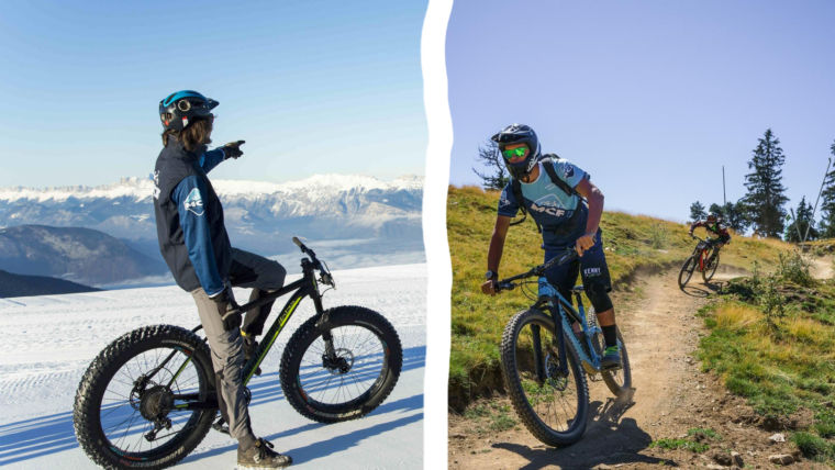 Fat bike sur neige, VTT électrique ou de descente